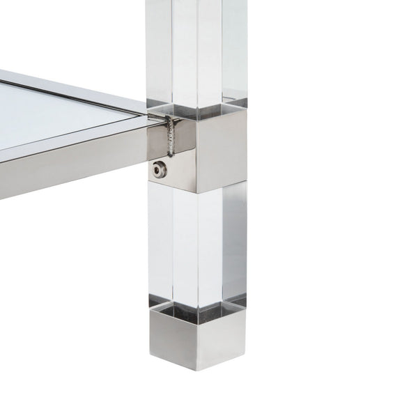 Angie Console Table - Glamorous Acrylic and Glass Design with Brass Accents for Luxury Décor