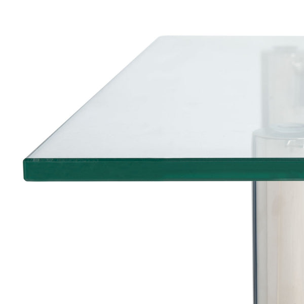 Letty Acrylic Coffee Table - Glamorous Silver Accents & Stylish Clear Design for Chic Interiors