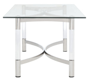 Letty Acrylic Coffee Table - Glamorous Silver Accents & Stylish Clear Design for Chic Interiors