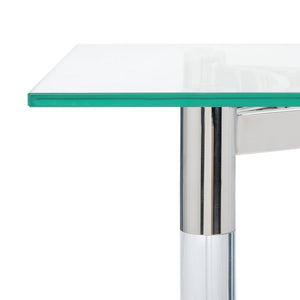 Letty Acrylic Console Table - Glamorous Silver Accents with Crystal Clear Legs for Chic Décor