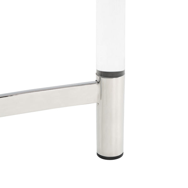 Letty Acrylic Console Table - Glamorous Silver Accents with Crystal Clear Legs for Chic Décor