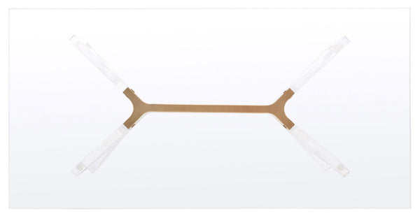 Werner Acrylic Coffee Table - Glamorous Mid-Century Design with Clear Glass & Brass Accents