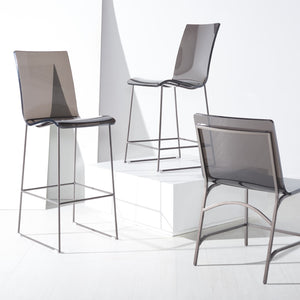 Bryant Acrylic Dining Chair Set of 2 - Glamorous Smoke Grey Design with Gunmetal Frame for Chic Décor