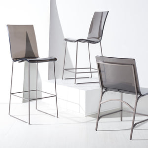 Bryant Acrylic Dining Chair Set of 2 - Glamorous Smoke Grey Design with Gunmetal Frame for Chic Décor