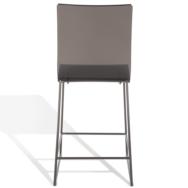 Bryant Glamorous Acrylic Counter Stool in Smoke Grey with Gunmetal Frame for Modern Interiors