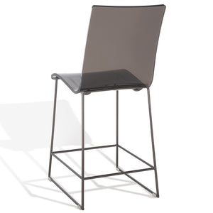 Bryant Glamorous Acrylic Counter Stool in Smoke Grey with Gunmetal Frame for Modern Interiors