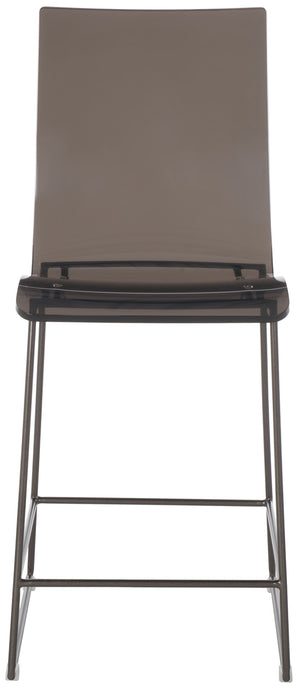 Bryant Glamorous Acrylic Counter Stool in Smoke Grey with Gunmetal Frame for Modern Interiors