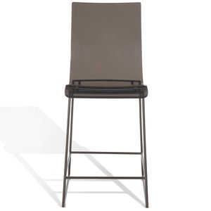 Bryant Glamorous Acrylic Counter Stool in Smoke Grey with Gunmetal Frame for Modern Interiors