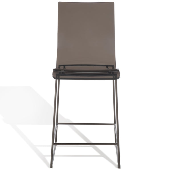 Bryant Glamorous Acrylic Counter Stool in Smoke Grey with Gunmetal Frame for Modern Interiors