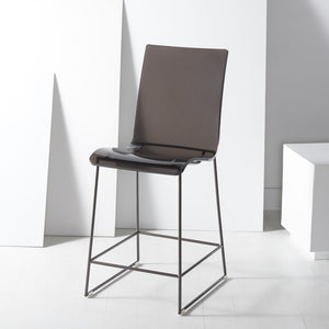 Bryant Glamorous Acrylic Counter Stool in Smoke Grey with Gunmetal Frame for Modern Interiors