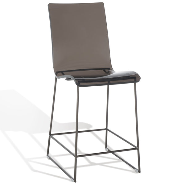 Bryant Glamorous Acrylic Counter Stool in Smoke Grey with Gunmetal Frame for Modern Interiors