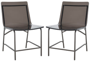 Bryant Acrylic Dining Chair Set of 2 - Glamorous Smoke Grey Design with Gunmetal Frame for Chic Décor