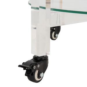 Jules Luxurious 2-Tier Acrylic Bar Cart – Stylish Clear Glass Display for Elegant Entertaining