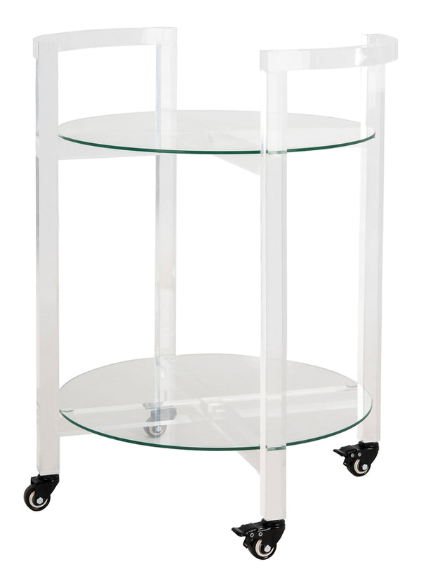 Jules Luxurious 2-Tier Acrylic Bar Cart – Stylish Clear Glass Display for Elegant Entertaining