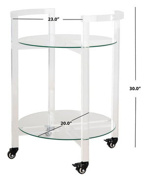 Jules Luxurious 2-Tier Acrylic Bar Cart – Stylish Clear Glass Display for Elegant Entertaining