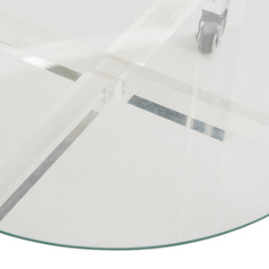 Jules Luxurious 2-Tier Acrylic Bar Cart – Stylish Clear Glass Display for Elegant Entertaining