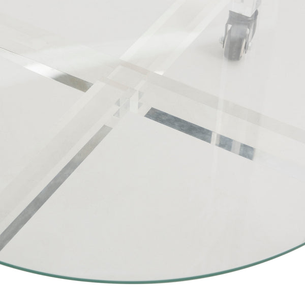 Jules Luxurious 2-Tier Acrylic Bar Cart – Stylish Clear Glass Display for Elegant Entertaining