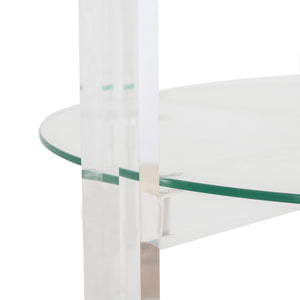 Jules Luxurious 2-Tier Acrylic Bar Cart – Stylish Clear Glass Display for Elegant Entertaining