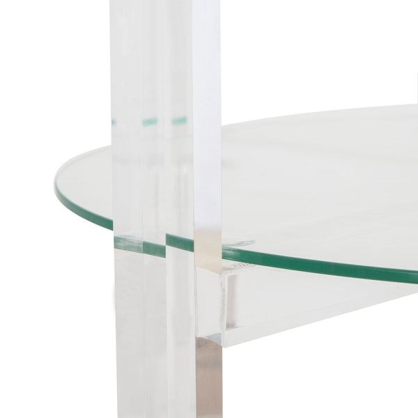 Jules Luxurious 2-Tier Acrylic Bar Cart – Stylish Clear Glass Display for Elegant Entertaining