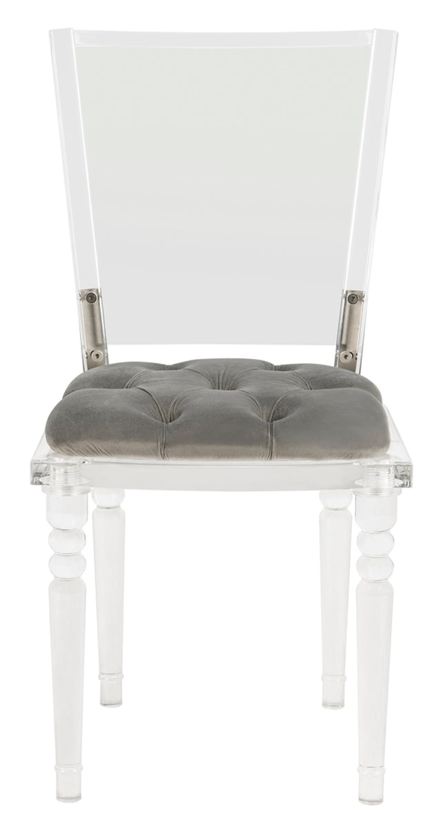 Ella Acrylic Dining Chair - Chic French-Inspired Design with Plush Velvet Cushion for Modern Elegance