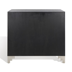 Safavieh Odalis Lacquer Chest Of Drawers Black Cerused Oak Metal / Wood SFV3523C