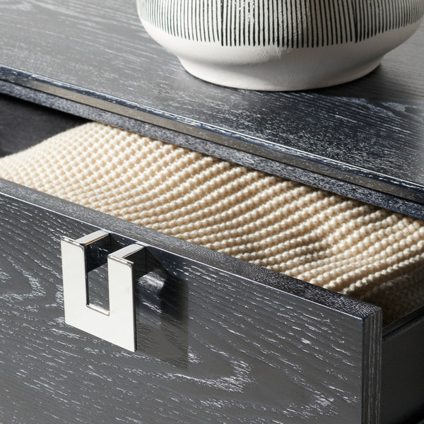 Safavieh Odalis Lacquer Chest Of Drawers Black Cerused Oak Metal / Wood SFV3523C