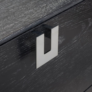 Safavieh Odalis Lacquer Chest Of Drawers Black Cerused Oak Metal / Wood SFV3523C