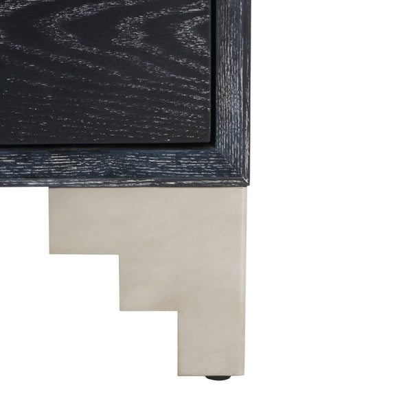 Safavieh Odalis Lacquer Chest Of Drawers Black Cerused Oak Metal / Wood SFV3523C