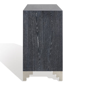 Safavieh Odalis Lacquer Chest Of Drawers Black Cerused Oak Metal / Wood SFV3523C