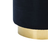 Elsworth Velvet Ottoman With Brass Base