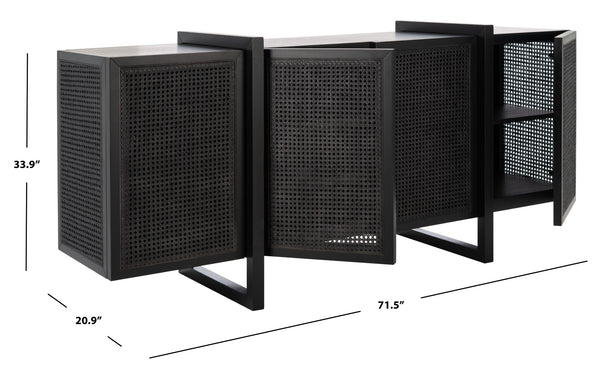 Safavieh Cordelia Rattan Sideboard in Black SFV4108A