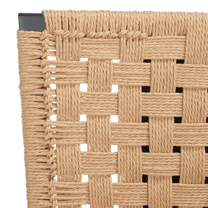 Safavieh Susanne Woven Dining Chair -Set Of 2 Black / Natural Wood / Woven Paper SFV4121A-SET2