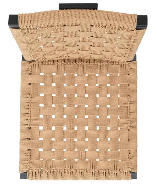 Safavieh Susanne Woven Dining Chair -Set Of 2 Black / Natural Wood / Woven Paper SFV4121A-SET2