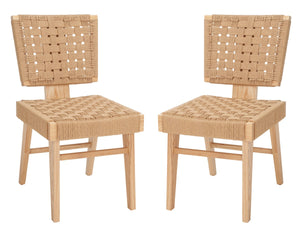Safavieh Susanne Woven Dining Chair -Set Of 2 Natural Wood / Woven Paper SFV4121B-SET2