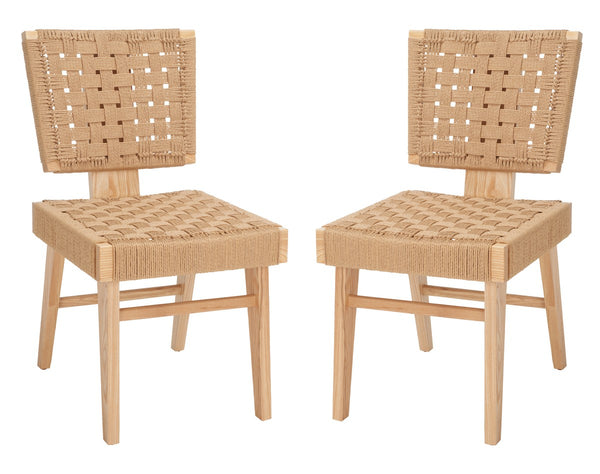 Safavieh Susanne Woven Dining Chair -Set Of 2 Natural Wood / Woven Paper SFV4121B-SET2