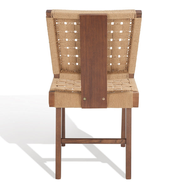 Safavieh Susanne Woven Dining Chair -Set Of 2 Walnut / Natural Wood / Woven Paper SFV4121C-SET2