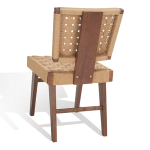 Safavieh Susanne Woven Dining Chair -Set Of 2 Walnut / Natural Wood / Woven Paper SFV4121C-SET2