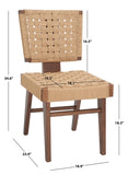 Safavieh Susanne Woven Dining Chair -Set Of 2 Walnut / Natural Wood / Woven Paper SFV4121C-SET2