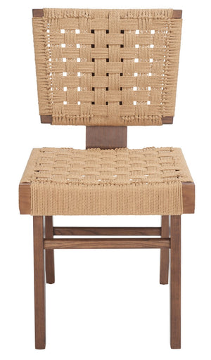 Safavieh Susanne Woven Dining Chair -Set Of 2 Walnut / Natural Wood / Woven Paper SFV4121C-SET2