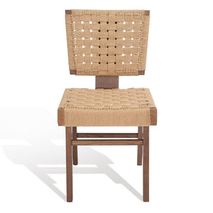 Safavieh Susanne Woven Dining Chair -Set Of 2 Walnut / Natural Wood / Woven Paper SFV4121C-SET2