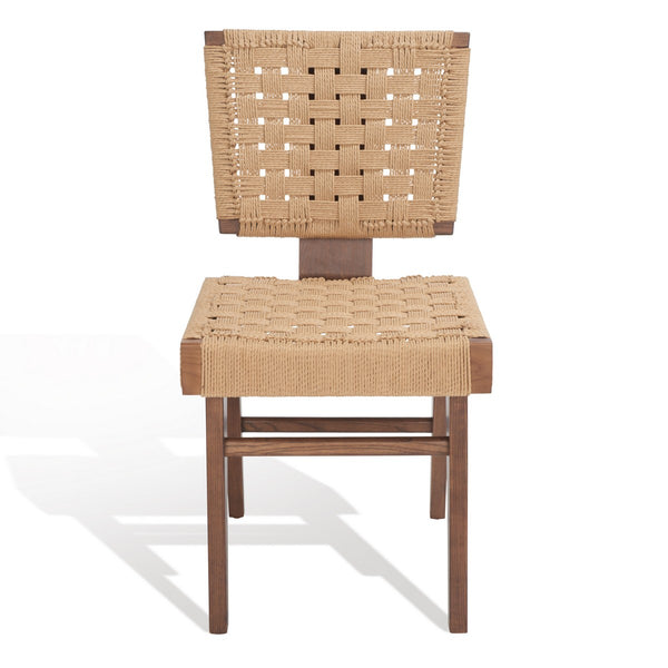 Safavieh Susanne Woven Dining Chair -Set Of 2 Walnut / Natural Wood / Woven Paper SFV4121C-SET2