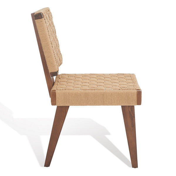 Safavieh Susanne Woven Dining Chair -Set Of 2 Walnut / Natural Wood / Woven Paper SFV4121C-SET2
