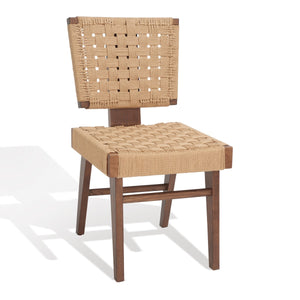 Safavieh Susanne Woven Dining Chair -Set Of 2 Walnut / Natural Wood / Woven Paper SFV4121C-SET2