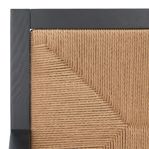 Safavieh Emilio Woven Accent Chair Black / Natural Wood / Woven Paper / Fabric / Foam SFV4124A