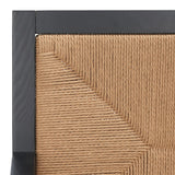 Safavieh Emilio Woven Accent Chair Black / Natural Wood / Woven Paper / Fabric / Foam SFV4124A