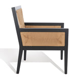 Safavieh Emilio Woven Accent Chair Black / Natural Wood / Woven Paper / Fabric / Foam SFV4124A