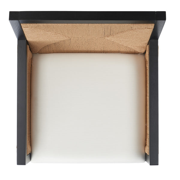 Safavieh Emilio Woven Accent Chair Black / Natural Wood / Woven Paper / Fabric / Foam SFV4124A