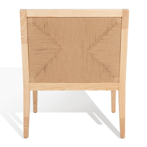 Safavieh Emilio Woven Accent Chair Natural Wood / Woven Paper / Fabric / Foam SFV4124B