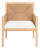 Safavieh Emilio Woven Accent Chair Natural Wood / Woven Paper / Fabric / Foam SFV4124B