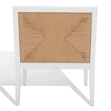 Safavieh Emilio Woven Accent Chair White / Natural Wood / Woven Paper / Fabric / Foam SFV4124C